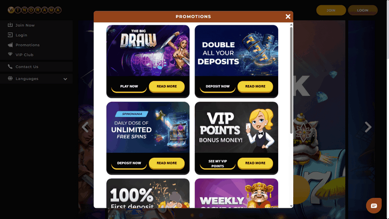 Winorama Online Casino Perks and Commitment Program Guide